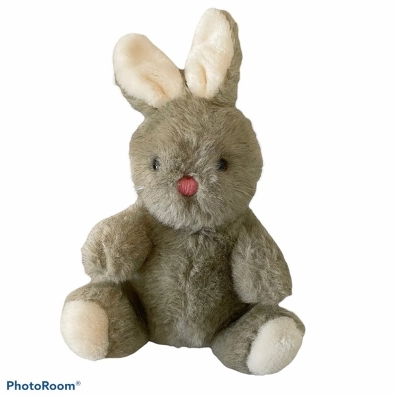 DAKIN Plush Bunny Rabbit Vintage 1985 Stuffed Animal 14” Brown Gray Toy - Picture 1 of 8